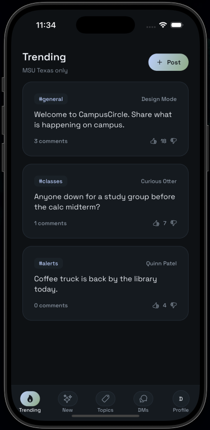 Campus Circle Screen 13 screen